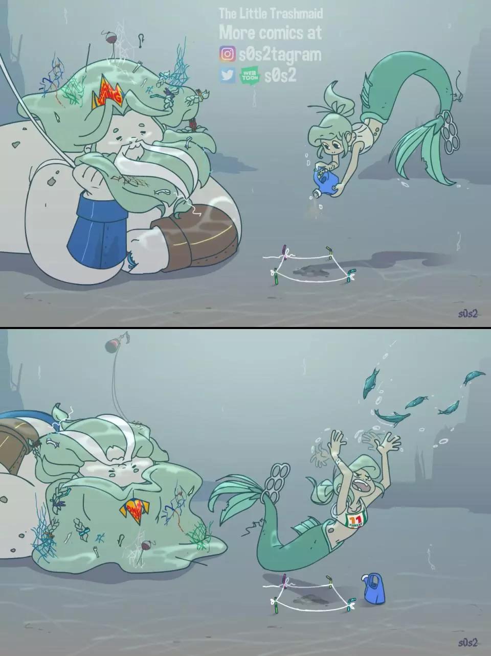 被海洋垃圾污染後的小美人魚 - 第53話 - 1